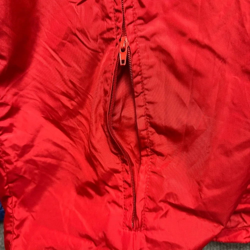 Vintage Woolrich Mens Royal 4117 Colorblock Nylon Windbreaker Jacket Blue Red L